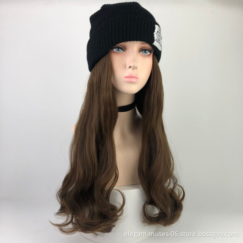 Wholesale hot selling	 hat wig jewish fall  braid wig winter hat  women wig hats hair extensions